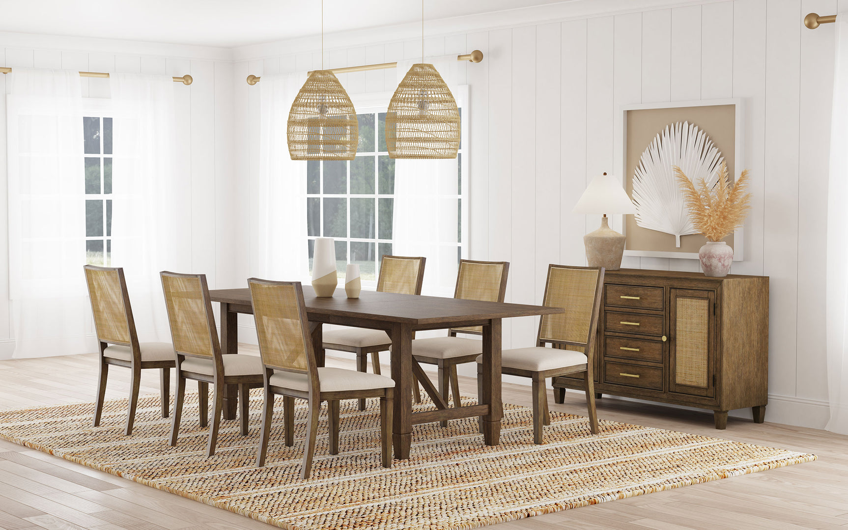 Matisse Light Brown Rectangular Dining Room Set