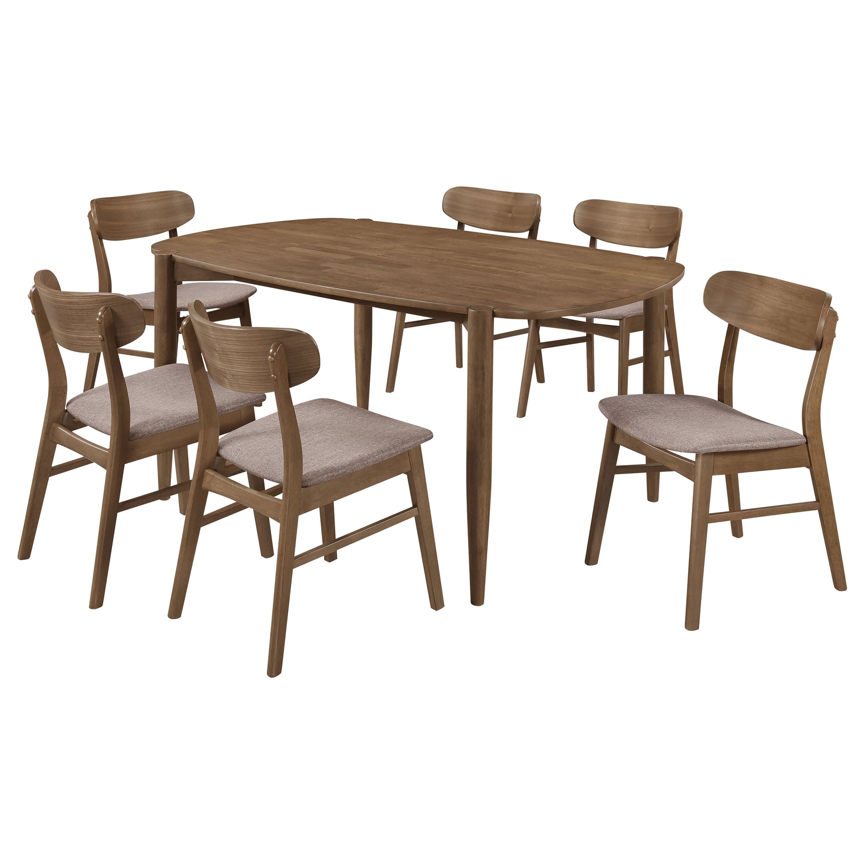 Dortch Walnut Oval Solid Wood Dining Room Set