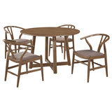 Dinah Walnut Round Solid Wood Dining Room Set
