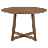 Dinah Walnut Round Solid Wood Dining Room Set
