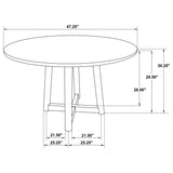 Dinah Walnut Round Solid Wood Dining Room Set
