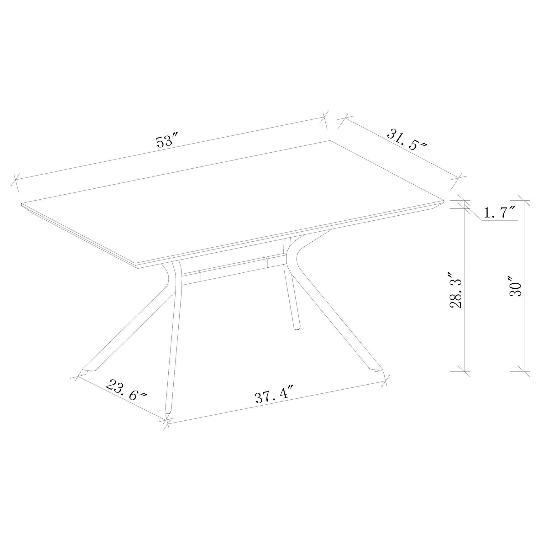Edgecreek 53 inch Composite Wood Dining Table Light Brown