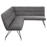 Dodson Fabric Upholstered L shaped Nook Dining Bench Grey