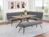 Dodson Fabric Upholstered L shaped Nook Dining Bench Grey