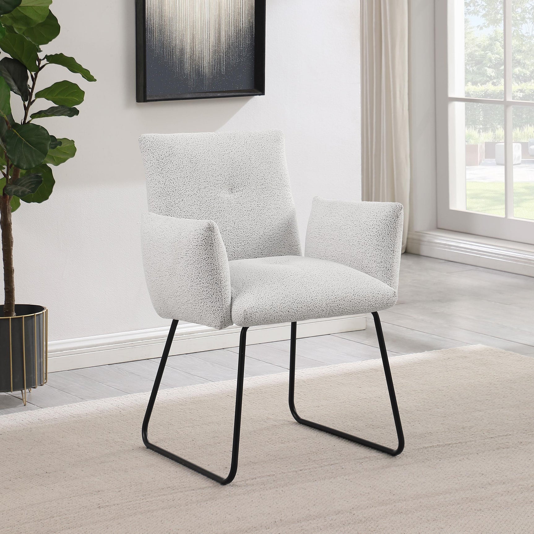 Ackland Upholstered Dining Side Chair Light Gray (Set of 2)