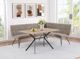 Dodson Fabric Upholstered L shaped Nook Dining Bench Taupe