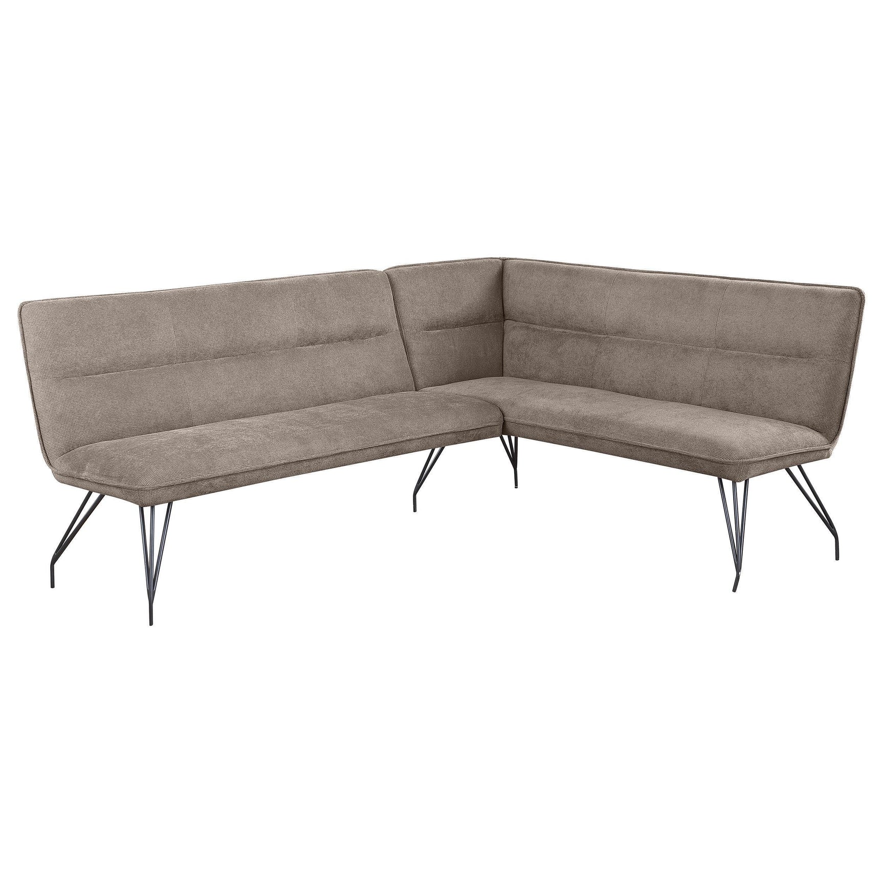 Dodson Fabric Upholstered L shaped Nook Dining Bench Taupe