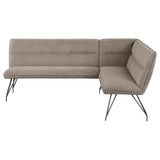 Dodson Fabric Upholstered L shaped Nook Dining Bench Taupe