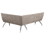 Dodson Fabric Upholstered L shaped Nook Dining Bench Taupe
