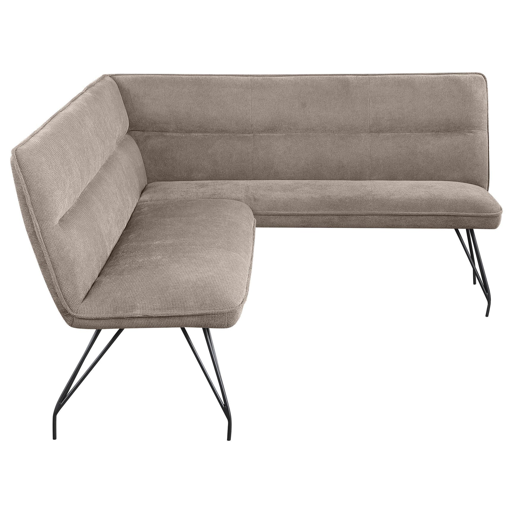 Dodson Fabric Upholstered L shaped Nook Dining Bench Taupe