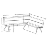 Dodson Fabric Upholstered L shaped Nook Dining Bench Taupe