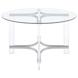 Keeling Chrome Round Glass Top Acrylic Dining Set
