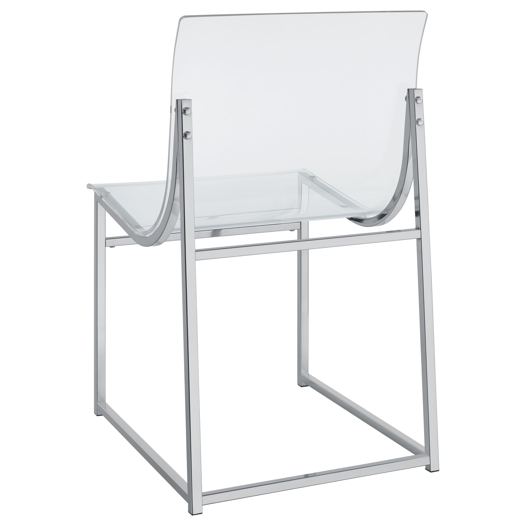 Keeling Chrome Round Glass Top Acrylic Dining Set