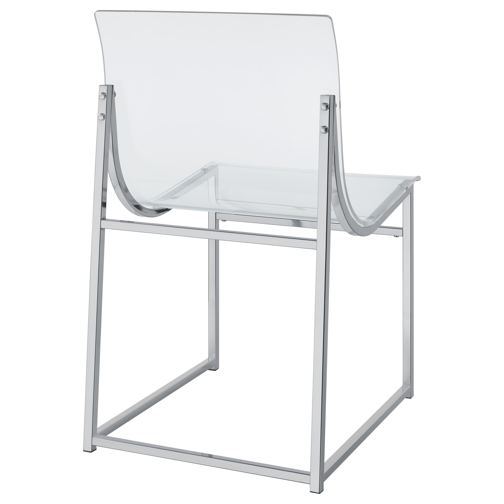 Keeling Chrome Round Glass Top Acrylic Dining Set