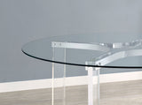 Keeling Chrome Round Glass Top Acrylic Dining Set