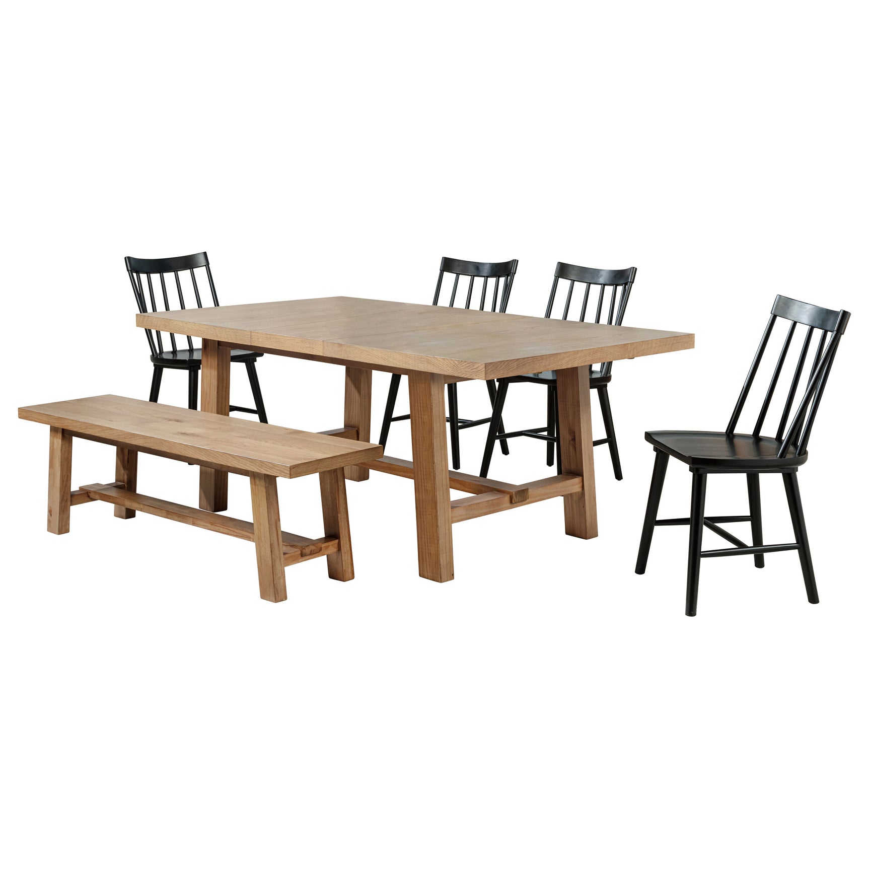 Middleton Brown Black Extension Leaf Dining Room Set