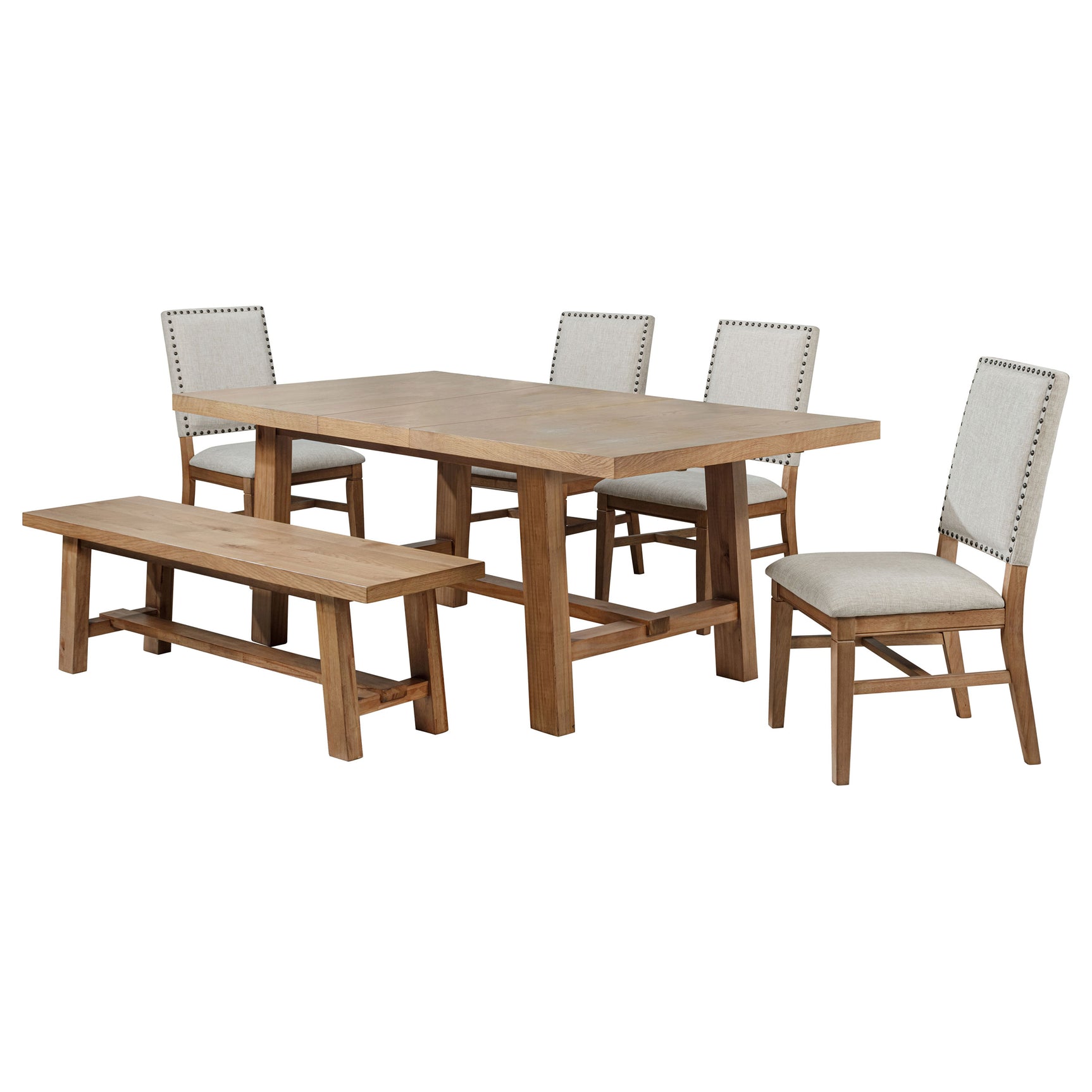Middleton Brown Beige Extension Leaf Dining Room Set