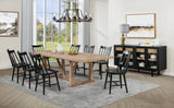 Middleton Natural Brown Black Extension Leaf Dining Room Set
