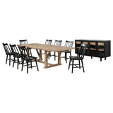 Middleton Natural Brown Black Extension Leaf Dining Room Set