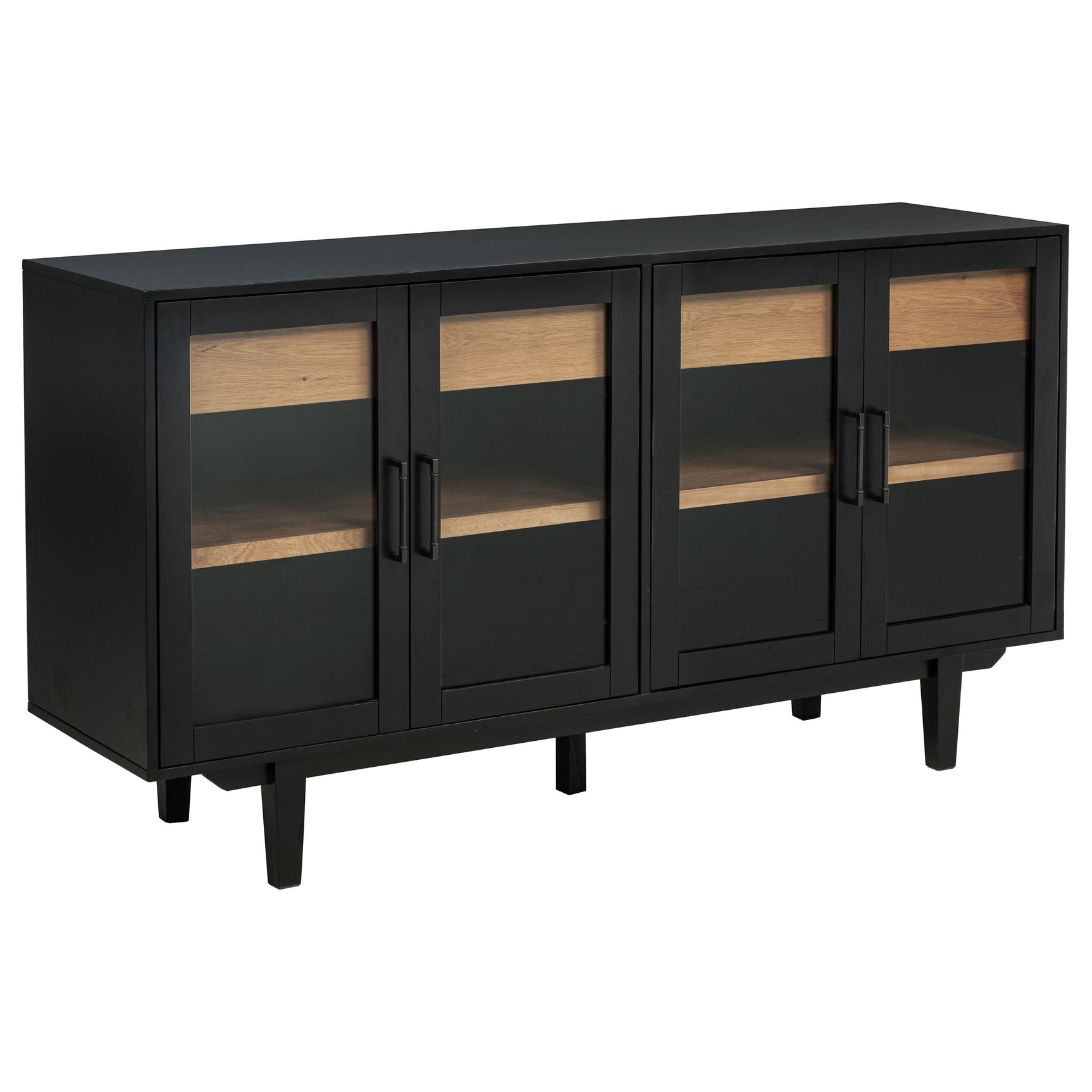 Middleton Natural Brown Black Extension Leaf Dining Room Set