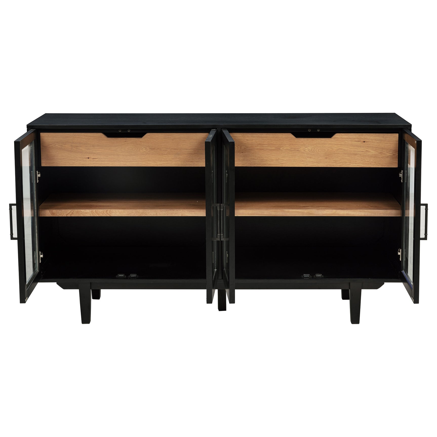 Middleton Natural Brown Black Extension Leaf Dining Room Set