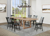 Middleton Natural Brown Black Extension Leaf Dining Room Set