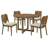 Crestmore Walnut 46-inch Round Wood Dining Room Set