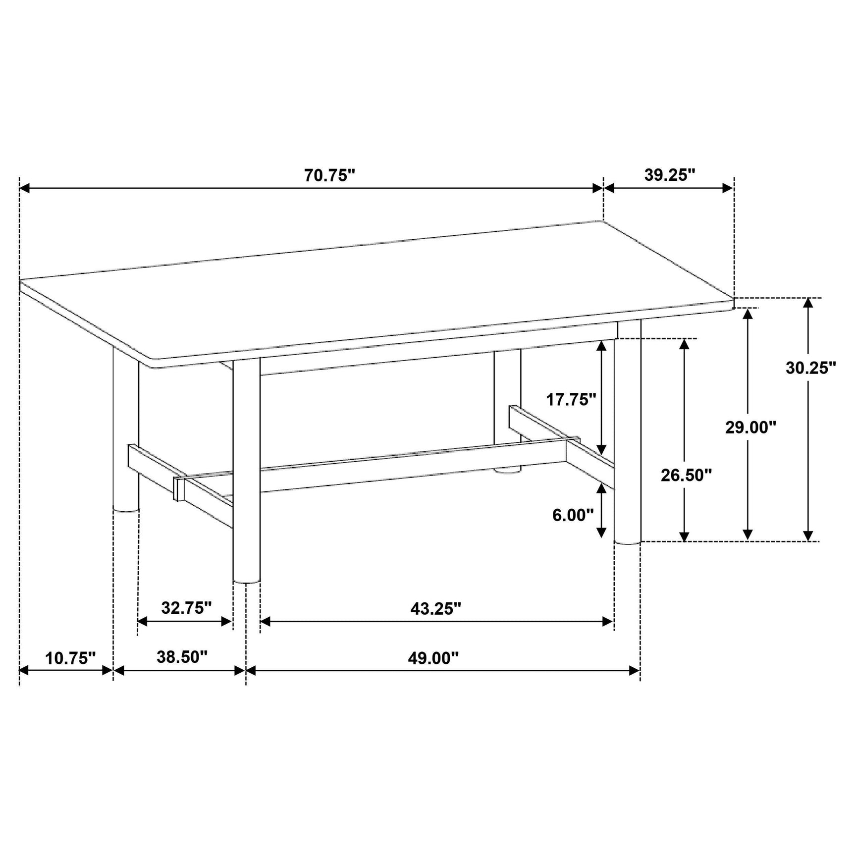 Biltmore 71-inch Rectangular Wood Dining Table Walnut