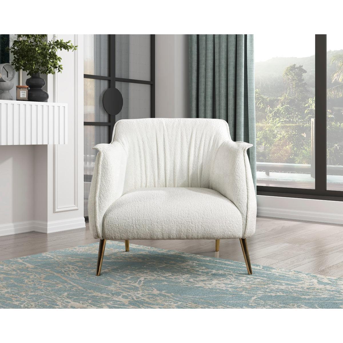 Rachael White Boucle Accent Chair