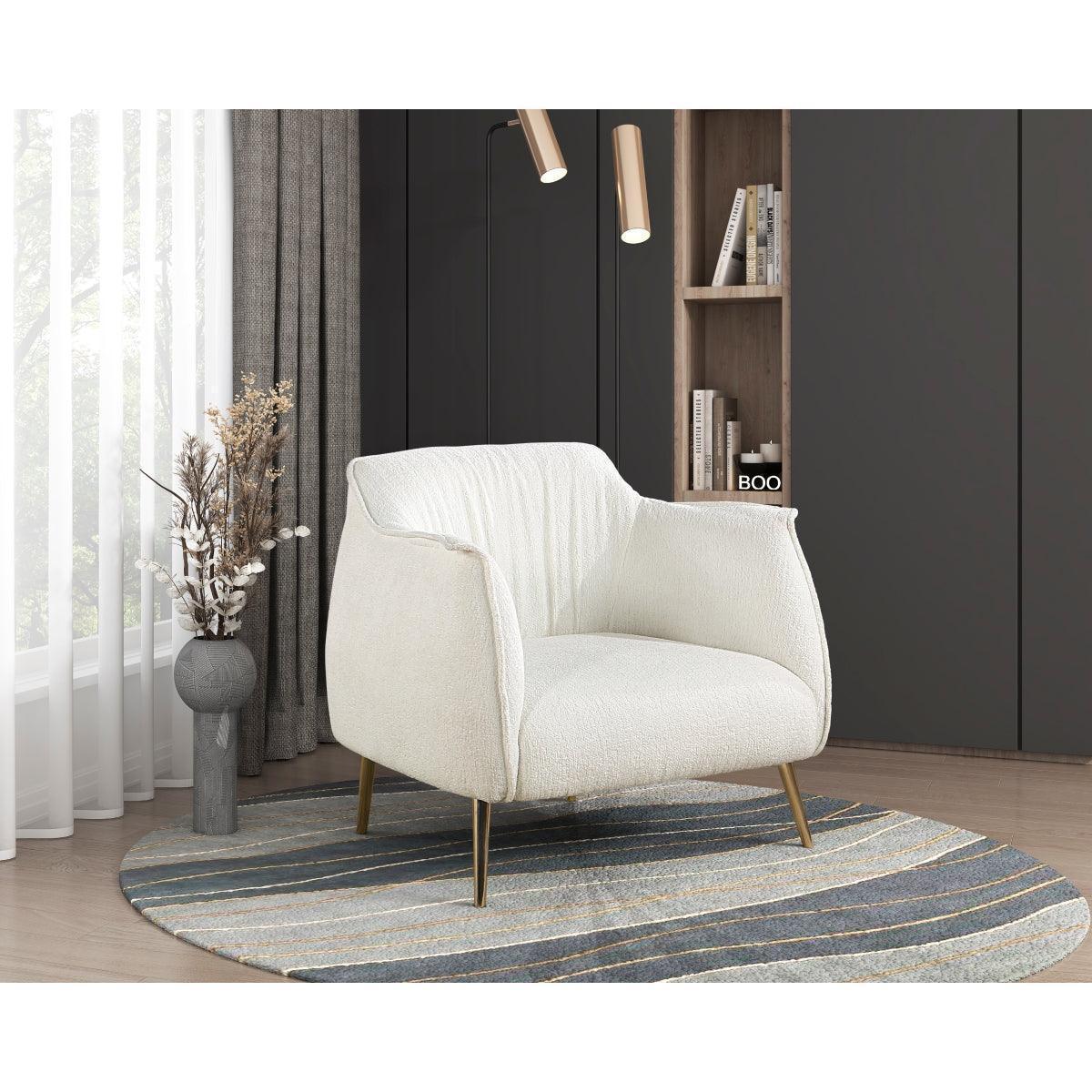 Rachael White Boucle Accent Chair