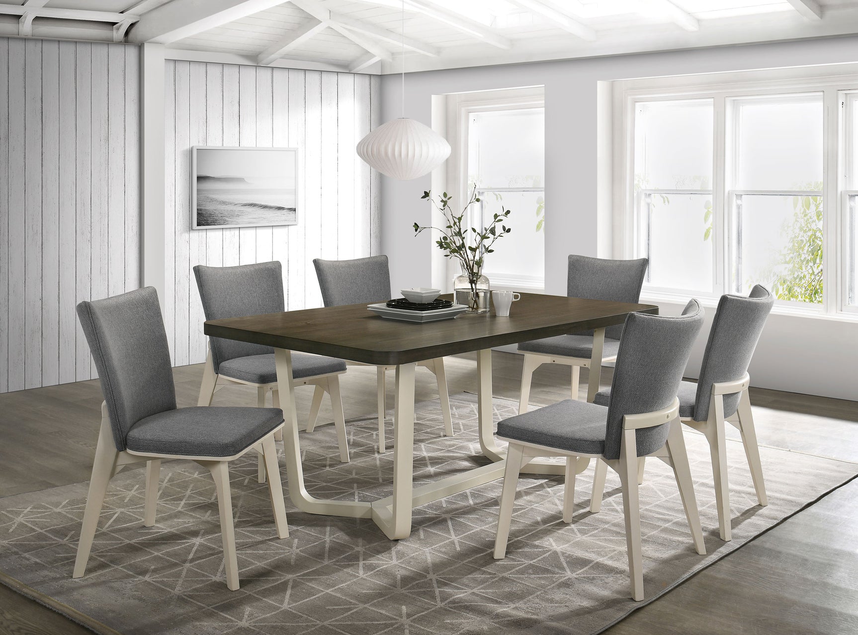 Biloxi Gray Brown 71-inch Rectangular Dining Set