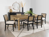 Arini Sand Wash Black Extension Leaf Dining Room Set