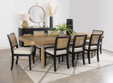 Arini Sand Wash Black Extension Leaf Dining Room Set