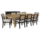 Arini Sand Wash Black Extension Leaf Dining Room Set