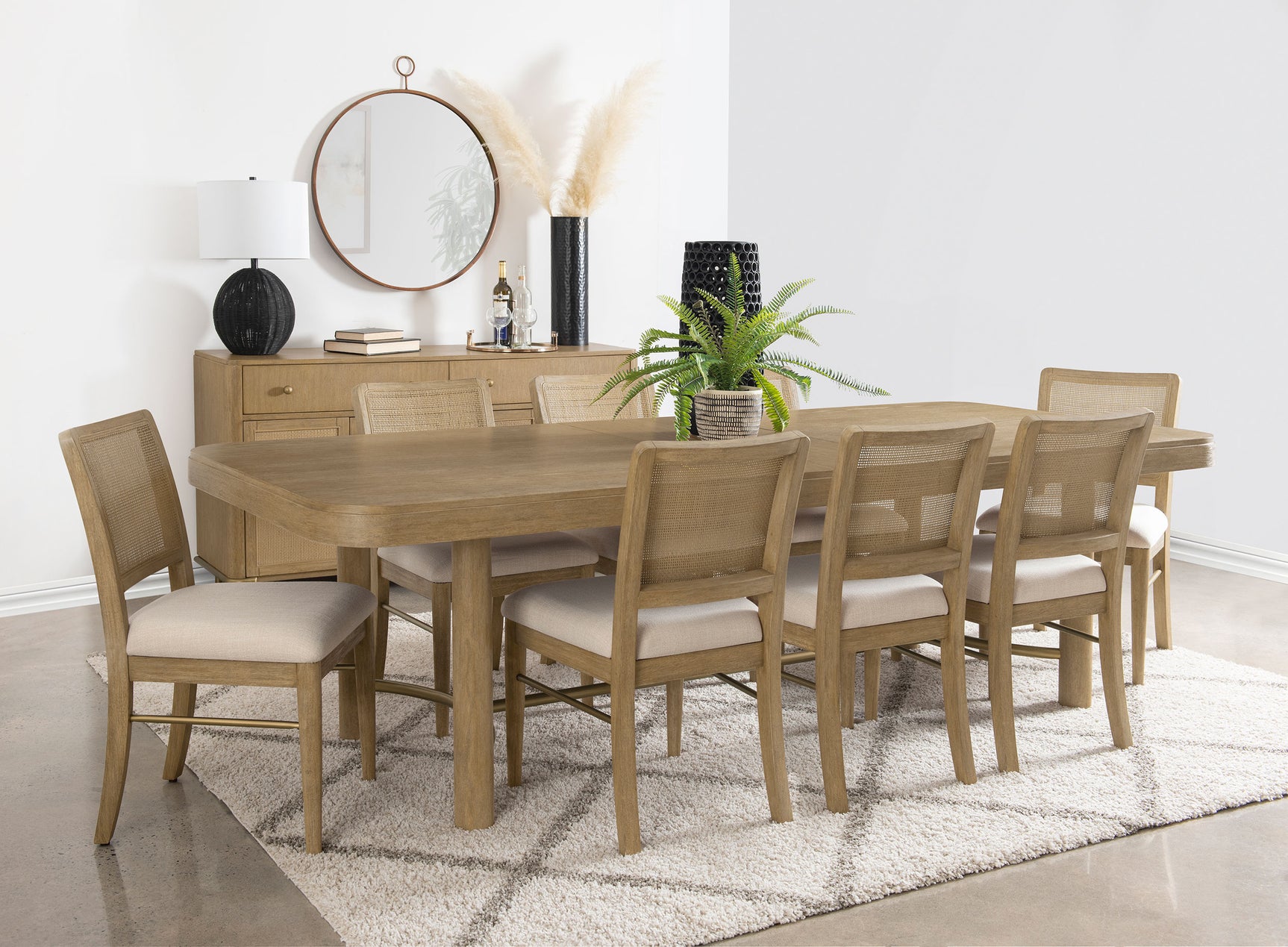 Arini Sand Wash Extension Leaf Dining Room Set