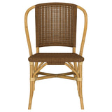 Lexley Woven Rattan Dining Side Chair Brown (Set of 2)