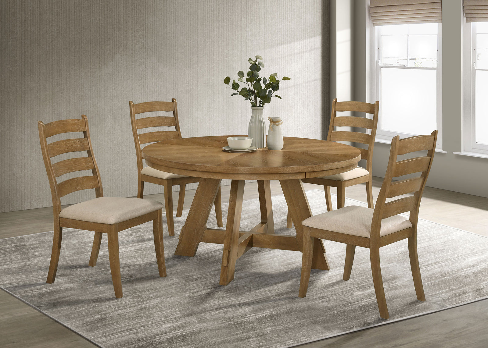 Danvers Brown Oak Latte Dining Room Set