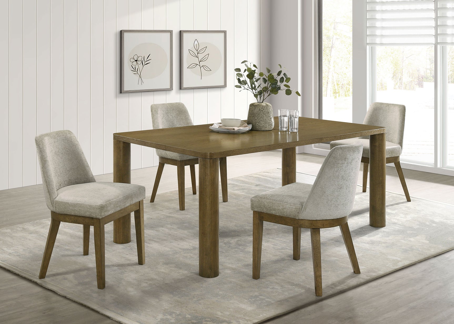 Castlewood Brown Oak 71-inch Rectangular Dining Room Set