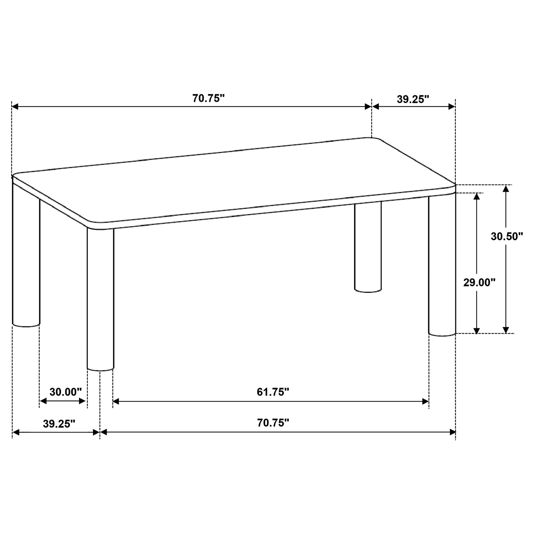Castlewood Brown Oak 71-inch Rectangular Dining Room Set