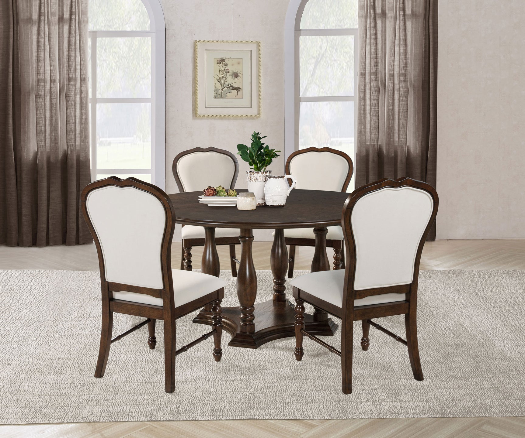 Landon Rich Brown 60-inch Round Dining Room Set