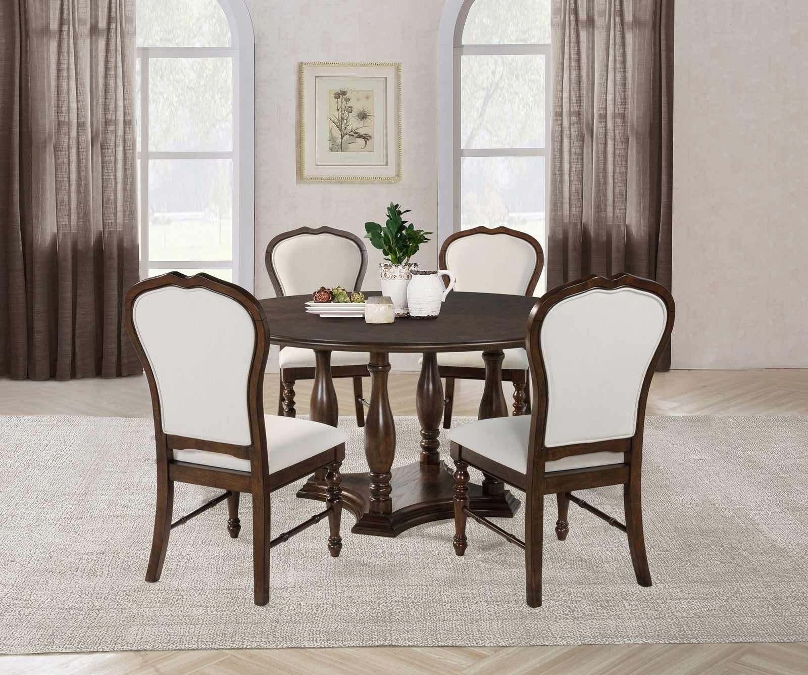 Landon Rich Brown 60-inch Round Dining Room Set