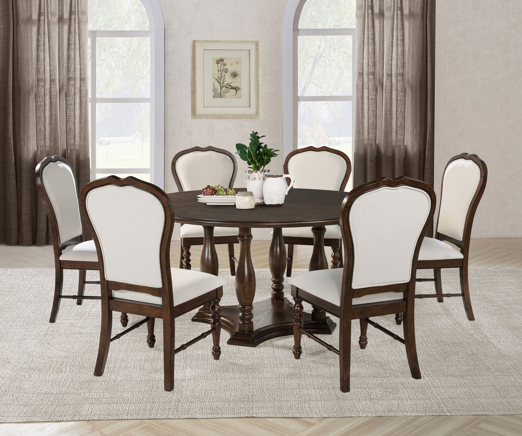 Landon Rich Brown 60-inch Round Dining Room Set