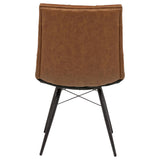 Aiken Faux Leather Upholstered Dining Side Chair Saddle Brown (Set of 4)