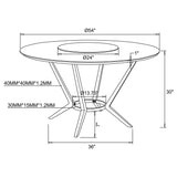 Abby Lazy Susan White Chrome Circular Dining Room Set