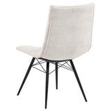 Aiken Fabric Upholstered Dining Side Chair Saddle Stone White (Set of 4)