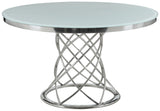 Irene Gray Round Glass Top Dining Room Set