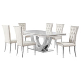 Kerwin White Chrome Rectangular Dining Room Set