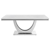 Kerwin White Chrome Rectangular Dining Room Set