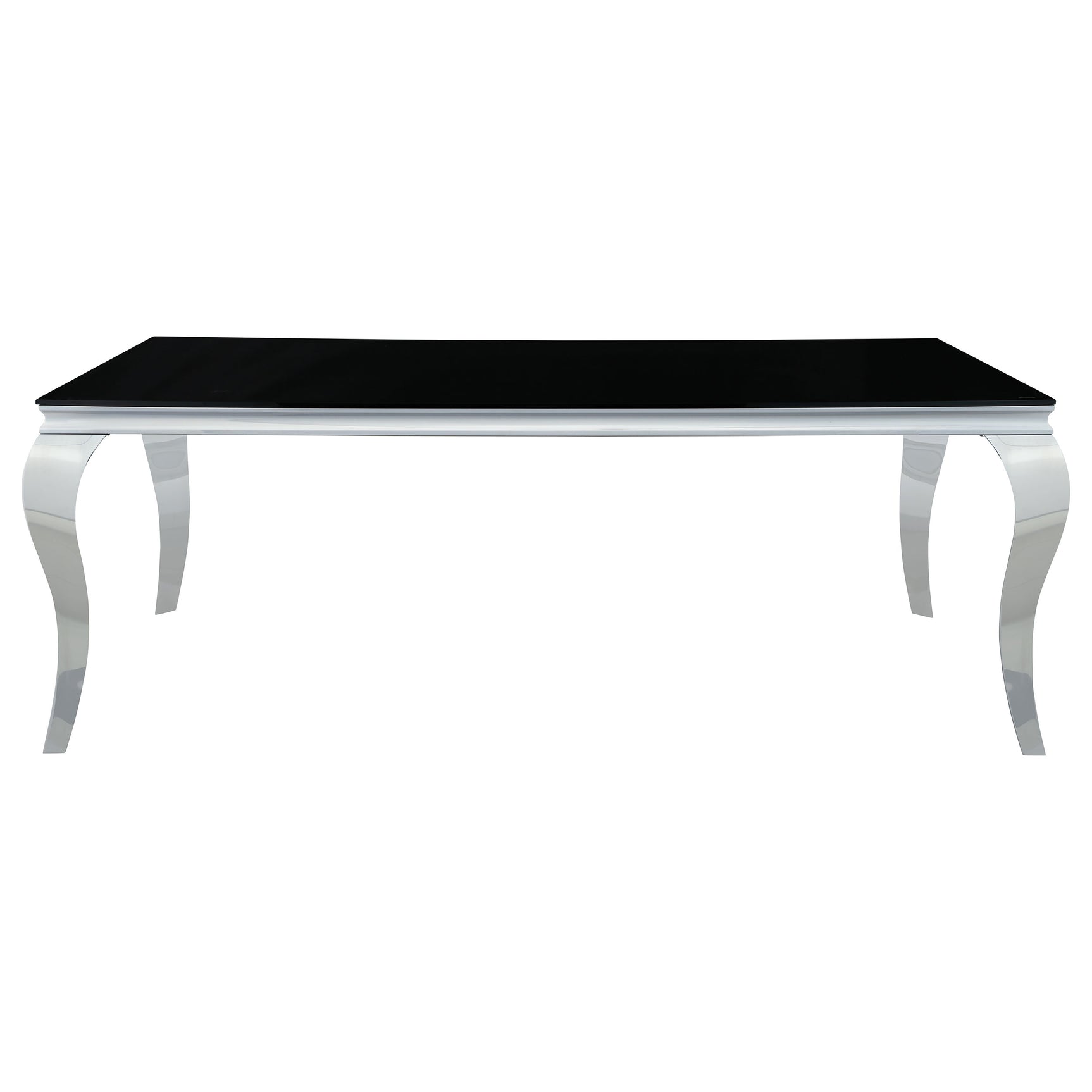 Carone Black Blue 81-inch Rectangular Glass Dining Room Set