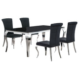 Carone Black 81-inch Rectangular Glass Dining Room Set